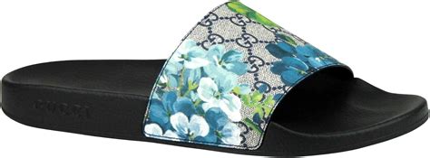 blue gucci slides floral|gucci slides bloom blue.